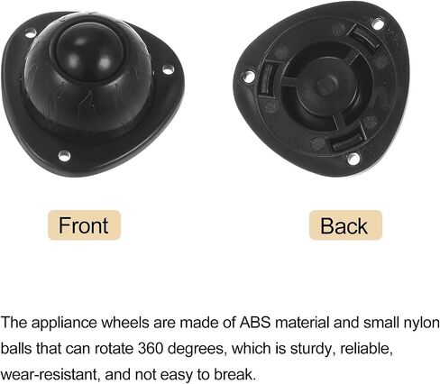 uxcell 8pcs Self Adhesive Mini Caster Wheels Universal Wheel 360° Rotation Nylon Sticky Pulleys for Kitchen Appliances Storage Boxes Coffee Makers, Black in Saudi Arabia
