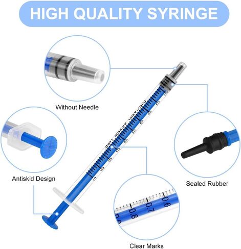 محاقن بلاستيكية من OFFCUP، 50 قطعة حقنة بدون إبرة، حقنة قياس سائل 1 مل مع طرف منزلق Luer لإعادة تعبئة وقياس السوائل، تجربة مختبرات علمية، تغذية الحيوانات الأليفة (بدون إبرة) in Kuwait