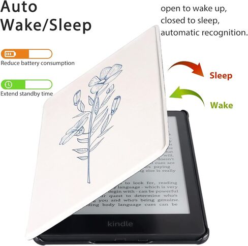 حافظة CoBak Kindle Paperwhite - غطاء جلد PU جديد تمامًا مع ميزة التنبيه التلقائي للنوم لجهاز Kindle Paperwhite الجيل الحادي عشر مقاس 6.8 بوصات وإصدار Signature 2021 in Saudi Arabia