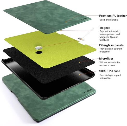 CoBak Case for Kindle Scribe - All New PU Leather Cover with Auto Sleep Wake Feature for Kindle Scribe 10.2" 2022 Released with Pen Holder in Saudi Arabia