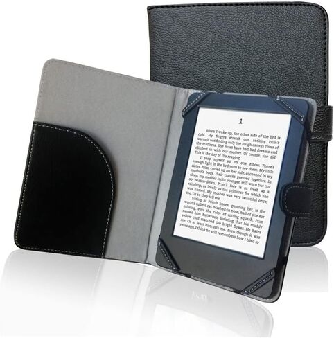 غطاء حماية من جلد البولي يوريثان على شكل كتاب متوافق مع Barnes & Noble Nook GlowLight 4 6 بوصة غلاف حماية لقارئ الكتب الإلكترونية (أزرق) in Kuwait