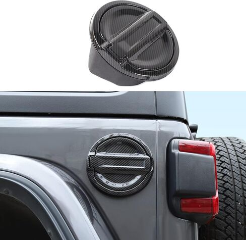 RT-TCZ Fuel Filler Door Gas Tank Cap Cover Accessories for Jeep Wrangler JL JLU Gladiator 2018-2023 (Carbon Fiber) in Saudi Arabia