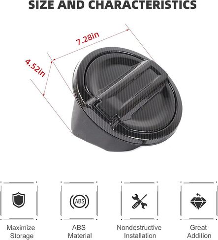 RT-TCZ Fuel Filler Door Gas Tank Cap Cover Accessories for Jeep Wrangler JL JLU Gladiator 2018-2023 (Carbon Fiber) in Saudi Arabia