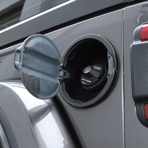 RT-TCZ Fuel Filler Door Gas Tank Cap Cover Accessories for Jeep Wrangler JL JLU Gladiator 2018-2023 (Carbon Fiber) in Saudi Arabia