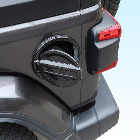 RT-TCZ Fuel Filler Door Gas Tank Cap Cover Accessories for Jeep Wrangler JL JLU Gladiator 2018-2023 (Carbon Fiber) in Saudi Arabia