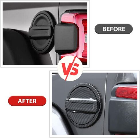 RT-TCZ Fuel Filler Door Gas Tank Cap Cover Accessories for Jeep Wrangler JL JLU Gladiator 2018-2023 (Carbon Fiber) in Saudi Arabia