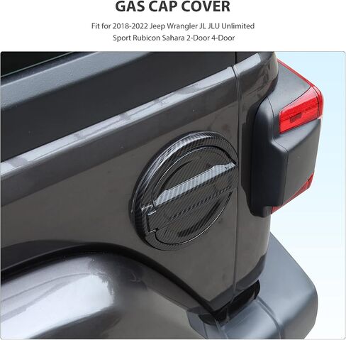 RT-TCZ Fuel Filler Door Gas Tank Cap Cover Accessories for Jeep Wrangler JL JLU Gladiator 2018-2023 (Carbon Fiber) in Saudi Arabia