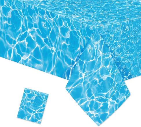 Winter Ocean Waves Plastic Tablecloth 86x52in Ocean Party Table Cover Ocean Under The Sea Tablecloth Blue for Beach Pool Birthday Party Decoration Shower Supplies (1) in Saudi Arabia