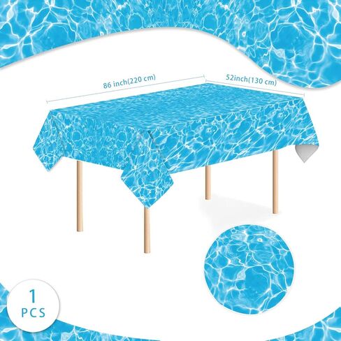 Winter Ocean Waves Plastic Tablecloth 86x52in Ocean Party Table Cover Ocean Under The Sea Tablecloth Blue for Beach Pool Birthday Party Decoration Shower Supplies (1) in Saudi Arabia