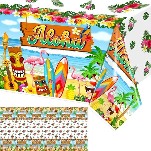 3 Pcs Hawaiian Tablecloth, Disposable Luau Tablecloth, Tablecloth for Hawaiian Luau Party Supplies, Hawaiian Table Cloths for Parties, Luau Table Cover for Summer Beach Runner 108 * 54 Inch in Saudi Arabia