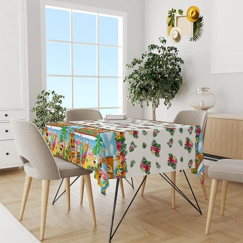 3 Pcs Hawaiian Tablecloth, Disposable Luau Tablecloth, Tablecloth for Hawaiian Luau Party Supplies, Hawaiian Table Cloths for Parties, Luau Table Cover for Summer Beach Runner 108 * 54 Inch in Saudi Arabia