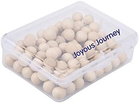 Decorative Wood Push Pins, Natural Wood Head with Steel Needle Point Thumb Tacks for Documents, Photos, Maps, and Bulletin Boards (Round) in Saudi Arabia