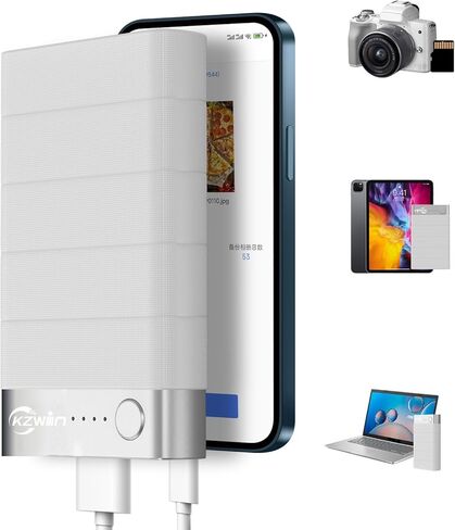 محرك أقراص ثابتة سعة 2 تيرابايت للهواتف الذكية والأجهزة اللوحية وأجهزة الكمبيوتر، وحدة تخزين خارجية محمولة، عصا صور لأجهزة iOS وأجهزة Android، نسخ احتياطي ذكي وسهل للصور ومقاطع الفيديو والملفات (2 تيرابايت) in Kuwait