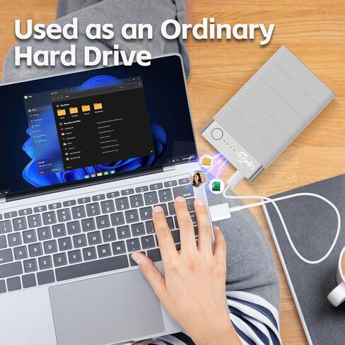 محرك أقراص ثابتة سعة 2 تيرابايت للهواتف الذكية والأجهزة اللوحية وأجهزة الكمبيوتر، وحدة تخزين خارجية محمولة، عصا صور لأجهزة iOS وأجهزة Android، نسخ احتياطي ذكي وسهل للصور ومقاطع الفيديو والملفات (2 تيرابايت) in Kuwait