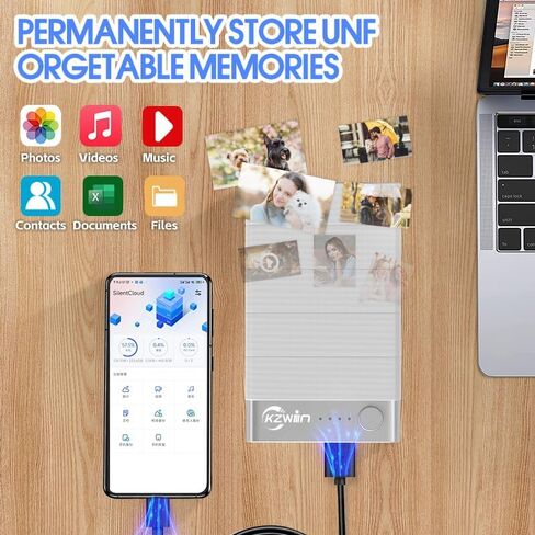 محرك أقراص ثابتة سعة 2 تيرابايت للهواتف الذكية والأجهزة اللوحية وأجهزة الكمبيوتر، وحدة تخزين خارجية محمولة، عصا صور لأجهزة iOS وأجهزة Android، نسخ احتياطي ذكي وسهل للصور ومقاطع الفيديو والملفات (2 تيرابايت) in Kuwait