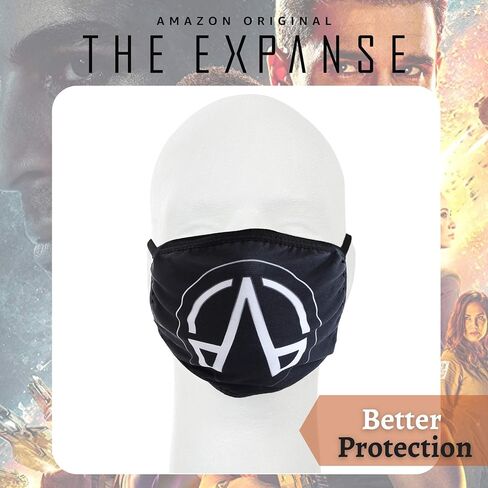 Concept One Amazon Studios The Expanse Logo Fabric Face Mask Covering, Black, One Size in Saudi Arabia