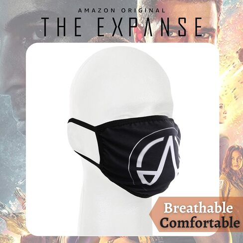 Concept One Amazon Studios The Expanse Logo Fabric Face Mask Covering, Black, One Size in Saudi Arabia