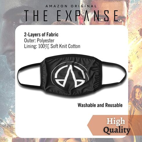Concept One Amazon Studios The Expanse Logo Fabric Face Mask Covering, Black, One Size in Saudi Arabia