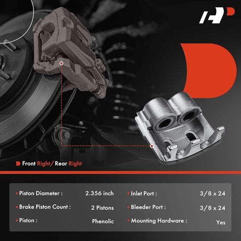 A-Premium Disc Brake Caliper Assembly Without Bracket Compatible with Select Ford Models - E-450 Econoline Super Duty, E-450/Econoline Super Duty, F Super Duty, F53, F59, 1996-2002 - Passenger Side in Saudi Arabia