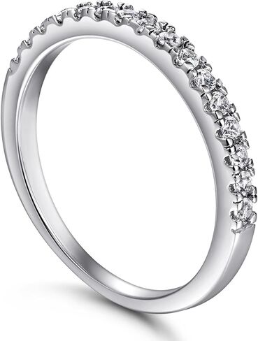 Gold Plated 925 Silver Sterling Rings for Women White Cubic Zirconia Jewelry Stacking Rings Gift for Women Wife Mother Girl in Saudi Arabia
