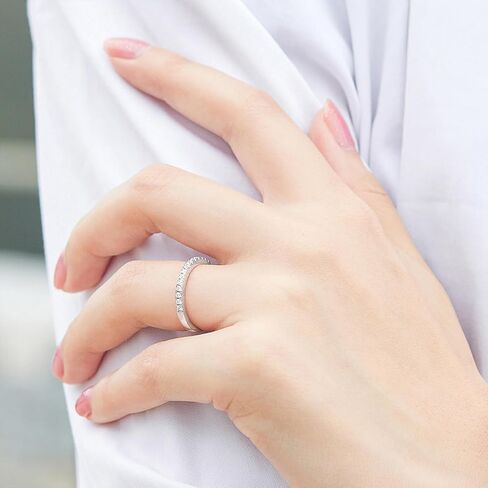 Gold Plated 925 Silver Sterling Rings for Women White Cubic Zirconia Jewelry Stacking Rings Gift for Women Wife Mother Girl in Saudi Arabia