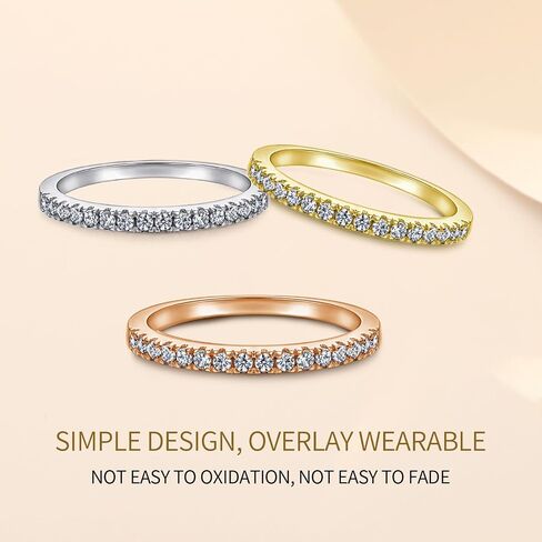Gold Plated 925 Silver Sterling Rings for Women White Cubic Zirconia Jewelry Stacking Rings Gift for Women Wife Mother Girl in Saudi Arabia