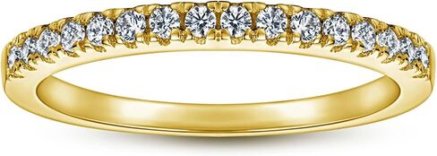 Gold Plated 925 Silver Sterling Rings for Women White Cubic Zirconia Jewelry Stacking Rings Gift for Women Wife Mother Girl in Saudi Arabia