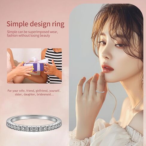 Gold Plated 925 Silver Sterling Rings for Women White Cubic Zirconia Jewelry Stacking Rings Gift for Women Wife Mother Girl in Saudi Arabia