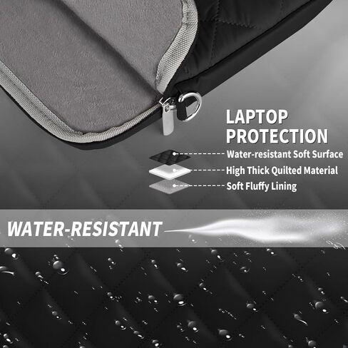 حقيبة كمبيوتر محمول مبطنة منتفخة من BVYA مع حقيبة صغيرة متوافقة مع MacBook Air 15 بوصة M2 A2941 2023/Pro 15 A1990 A1707، متوافقة مع Dell XPS 15، متوافقة مع HP Stream 14 بوصة in Kuwait