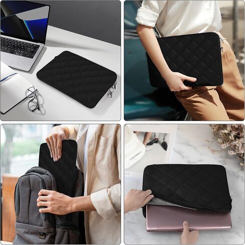 حقيبة كمبيوتر محمول مبطنة منتفخة من BVYA مع حقيبة صغيرة متوافقة مع MacBook Air 15 بوصة M2 A2941 2023/Pro 15 A1990 A1707، متوافقة مع Dell XPS 15، متوافقة مع HP Stream 14 بوصة in Kuwait
