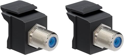Leviton 41084-FEF QuickPort F-Type Adapter, Nickel-Plated, Black in Saudi Arabia