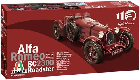 Italeri 4708S Alfa Romeo 1:12 8C/2300 1931-33 Building, Stand Model Making, Crafts, Hobby, Gluing, Plastic Kit, red, Mittel in Saudi Arabia