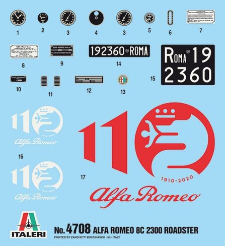 Italeri 4708S Alfa Romeo 1:12 8C/2300 1931-33 Building, Stand Model Making, Crafts, Hobby, Gluing, Plastic Kit, red, Mittel in Saudi Arabia