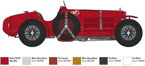 Italeri 4708S Alfa Romeo 1:12 8C/2300 1931-33 Building, Stand Model Making, Crafts, Hobby, Gluing, Plastic Kit, red, Mittel in Saudi Arabia
