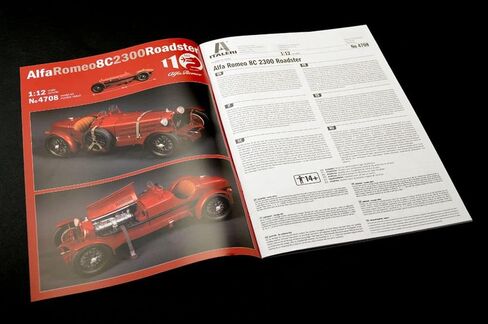 Italeri 4708S Alfa Romeo 1:12 8C/2300 1931-33 Building, Stand Model Making, Crafts, Hobby, Gluing, Plastic Kit, red, Mittel in Saudi Arabia