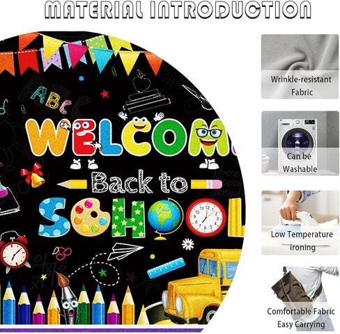 7x5ft Welcome Back to School Backdrop First Day of School Party Decorations for Teachers Students Kindergarten Preschool Classroom Blackboard Photography Background Banner Photo Props in Saudi Arabia