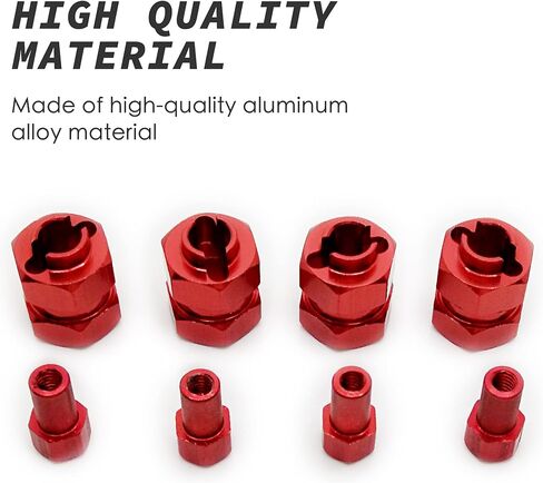 فاصل محور سداسي لعجلة RC مقاس 7 مم مع امتداد إزاحة 9.5 مم وقطعتين من مفاصل التوجيه لـ 1/24 RC الزاحف المحوري SCX24 90081 AXI00002 AXI00001 (أحمر) in Kuwait