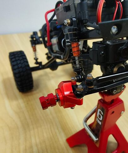 فاصل محور سداسي لعجلة RC مقاس 7 مم مع امتداد إزاحة 9.5 مم وقطعتين من مفاصل التوجيه لـ 1/24 RC الزاحف المحوري SCX24 90081 AXI00002 AXI00001 (أحمر) in Kuwait