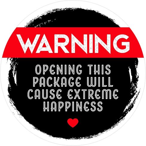 easykart labels Black and Red Adorable Warning Extreme Happiness Stickers | 500 PCs/Roll | 1.5" Round Size|Highly Recommended for Personal Use Or Small Business (1 Pack) in Saudi Arabia