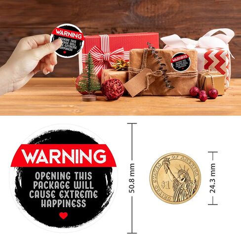 easykart labels Black and Red Adorable Warning Extreme Happiness Stickers | 500 PCs/Roll | 1.5" Round Size|Highly Recommended for Personal Use Or Small Business (1 Pack) in Saudi Arabia