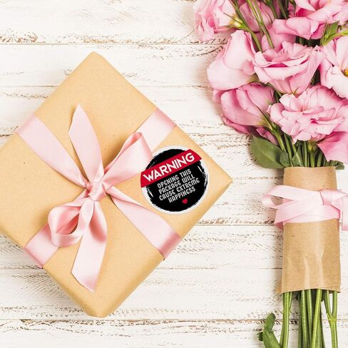 easykart labels Black and Red Adorable Warning Extreme Happiness Stickers | 500 PCs/Roll | 1.5" Round Size|Highly Recommended for Personal Use Or Small Business (1 Pack) in Saudi Arabia
