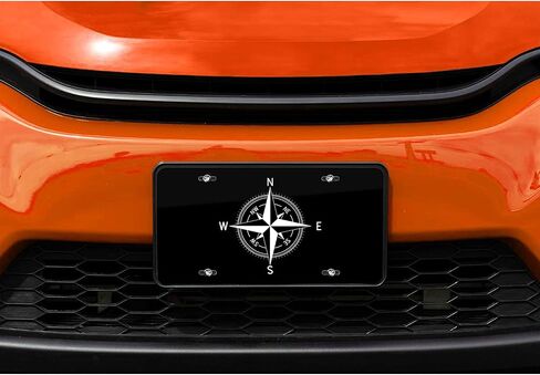 Front License Plate Cover Decor,Aluminum Noverlty License Plate Decorative Car Front, Metal License Plate,Vanity Tag,Decorative Signs 6X12 Inch - Steering Compass in Saudi Arabia