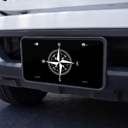 Front License Plate Cover Decor,Aluminum Noverlty License Plate Decorative Car Front, Metal License Plate,Vanity Tag,Decorative Signs 6X12 Inch - Steering Compass in Saudi Arabia