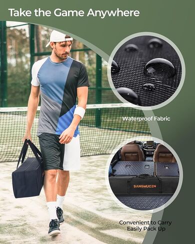 شبكة Pickleball Net، مجموعة شبكة Pickleball مع حجم تنظيم 22 قدمًا وشبكة نصف ملعب 11 قدمًا، شبكة Pickleball محمولة لملعب الممر، 4 مجاديف وكرات Pickleball، إطار معدني مقاوم in Kuwait