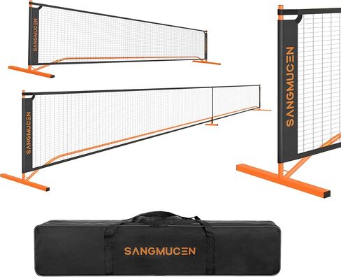 شبكة Pickleball Net، مجموعة شبكة Pickleball مع حجم تنظيم 22 قدمًا وشبكة نصف ملعب 11 قدمًا، شبكة Pickleball محمولة لملعب الممر، 4 مجاديف وكرات Pickleball، إطار معدني مقاوم in Kuwait