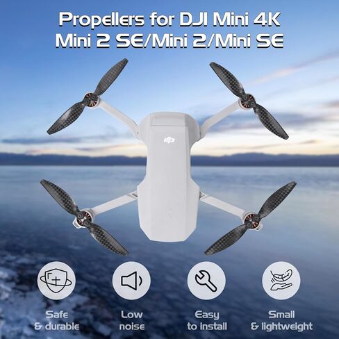 Mini 4K Carbon Fiber Propellers Low-Noise Replacement Blades Propeller Parts Compatible with DJI Mini 4K/Mini 2 SE/Mini 2/Mini SE Accessories in Saudi Arabia