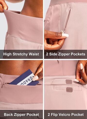 G Gradual Golf Skorts Skirts for Women with 5 Pockets Women's High Waisted Lightweight Athletic Skirt for Tennis Running (Pink, Medium) in Saudi Arabia