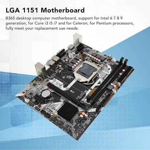 لوحة أم ASHATA B365 LGA1151 ATX، لوحة أم للكمبيوتر B365، لجيل Intel 6 7 8 9 لـ Core I3 I5 I7 ثنائي القناة DDR4 NVME M.2 واجهة PCI E 16X Gen 3.0 in Saudi Arabia