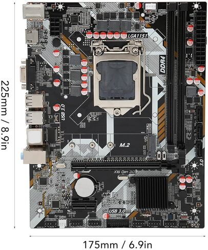 لوحة أم ASHATA B365 LGA1151 ATX، لوحة أم للكمبيوتر B365، لجيل Intel 6 7 8 9 لـ Core I3 I5 I7 ثنائي القناة DDR4 NVME M.2 واجهة PCI E 16X Gen 3.0 in Saudi Arabia