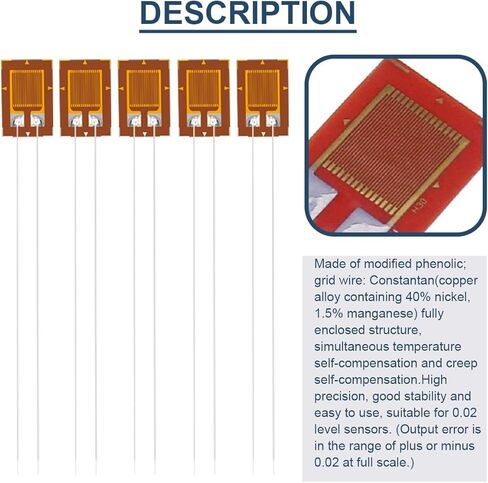 10 Pcs BF350-3AA 350ohm High Precision Pressure Resistance Foil Strain Gauge for Pressure Sensor, Load Cell with 20 Pcs Strain Gauge Terminal in Saudi Arabia